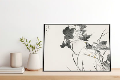 Plakat  Grey Starling 2, Kashu Japoński Vintage do Salonu