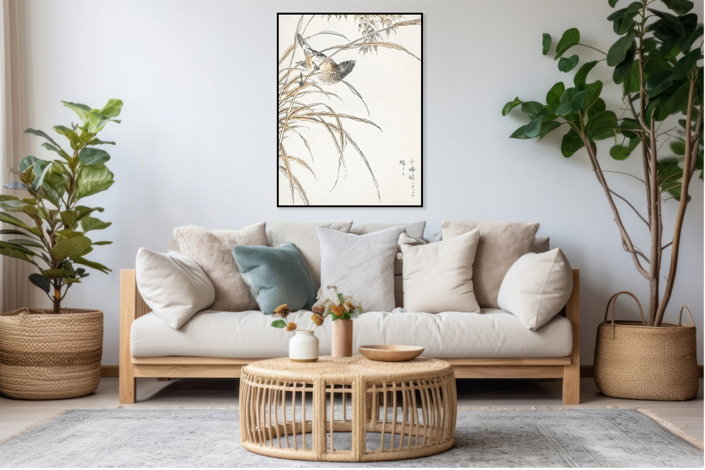 Plakat  Grey Bunting, Kashu Japoński Vintage do Salonu