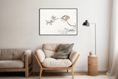 Plakat  Pied Kingfisher, Kashu Japoński Vintage do Salonu