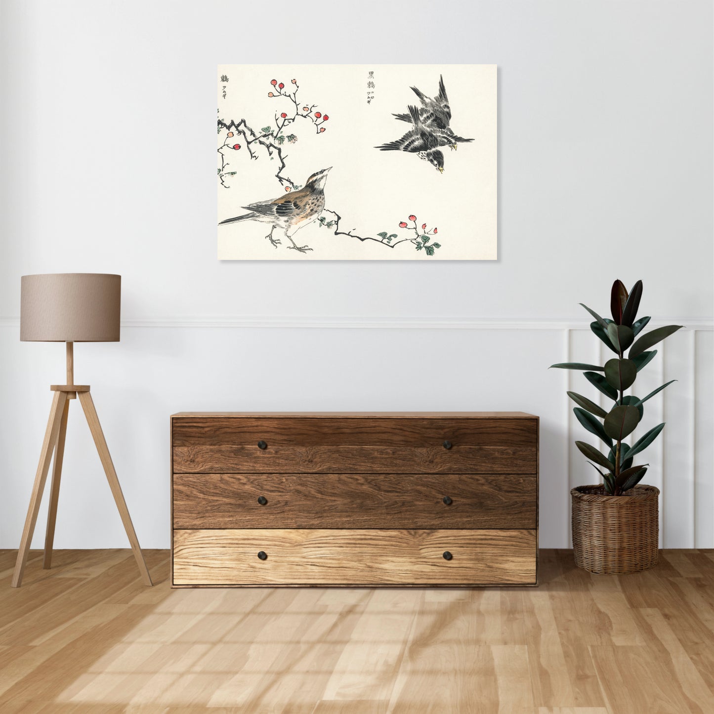 Obraz  Dosky Thrush, Kashu Japoński Vintage do Salonu