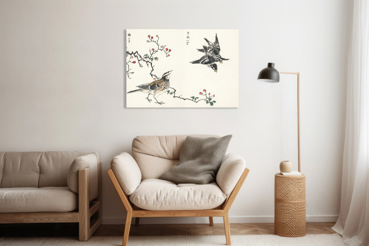 Obraz  Dosky Thrush, Kashu Japoński Vintage do Salonu
