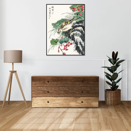 Plakat   Hawfinch, Kashu Japoński Vintage do Salonu