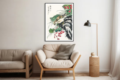 Plakat   Hawfinch, Kashu Japoński Vintage do Salonu