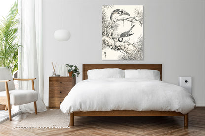 Obraz  Willow Tit, Kashu Japoński Vintage do Salonu