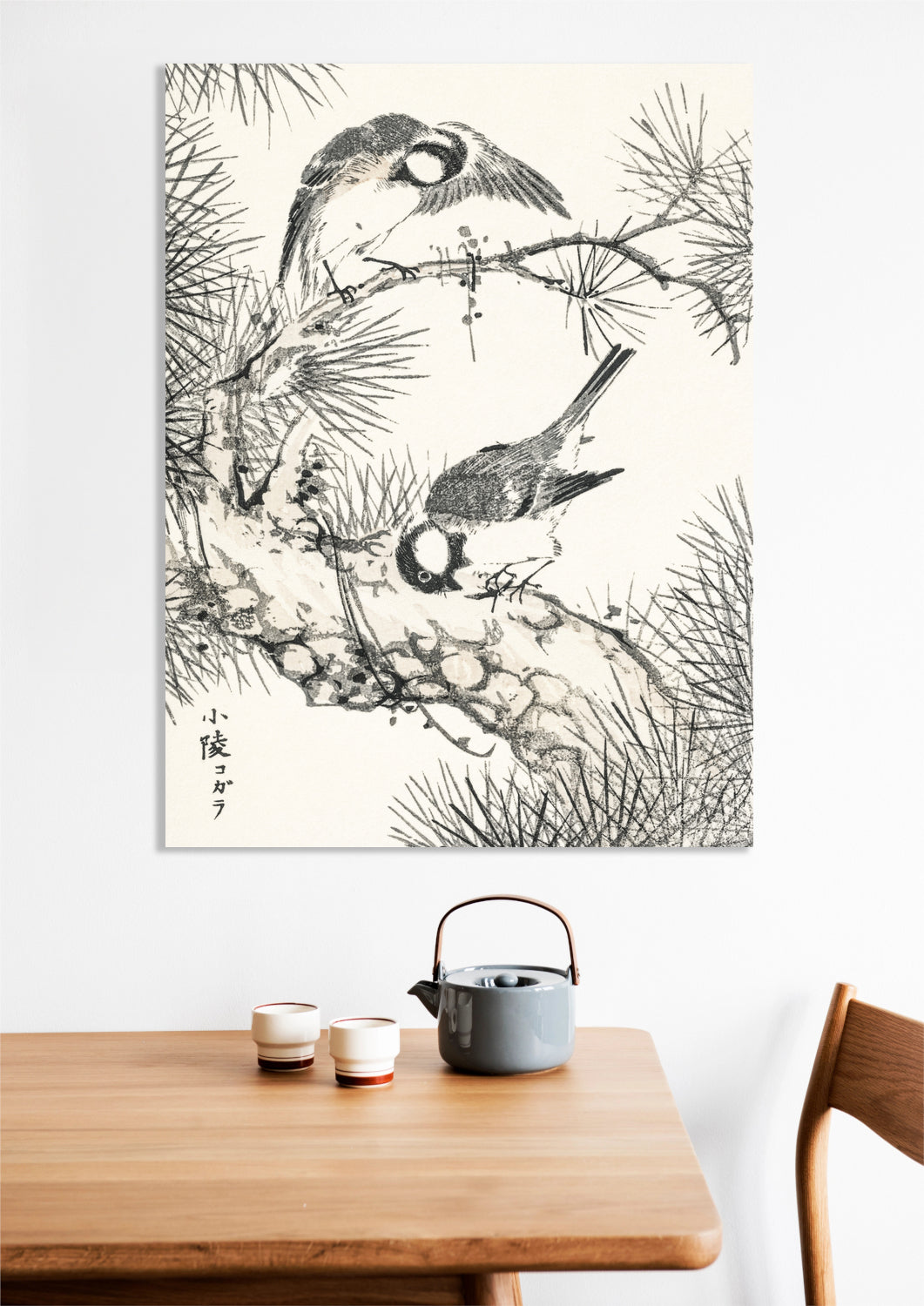 Obraz  Willow Tit, Kashu Japoński Vintage do Salonu
