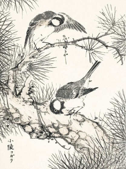 Plakat  Willow Tit, Kashu Japoński Vintage do Salonu