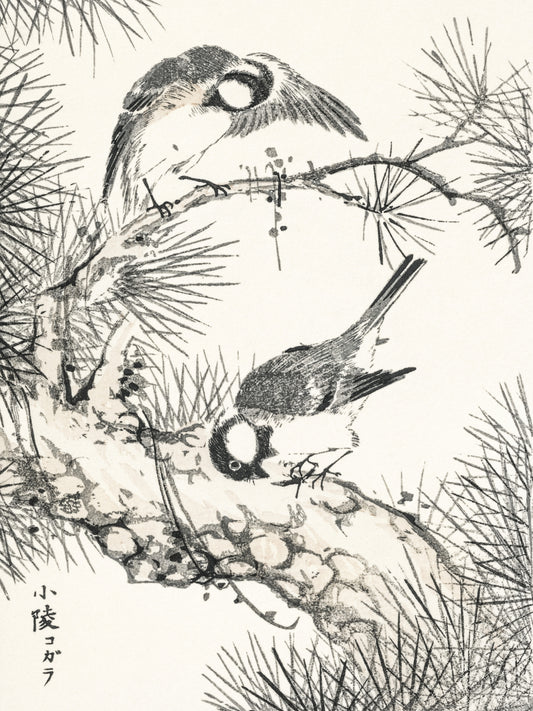 Plakat  Willow Tit, Kashu Japoński Vintage do Salonu