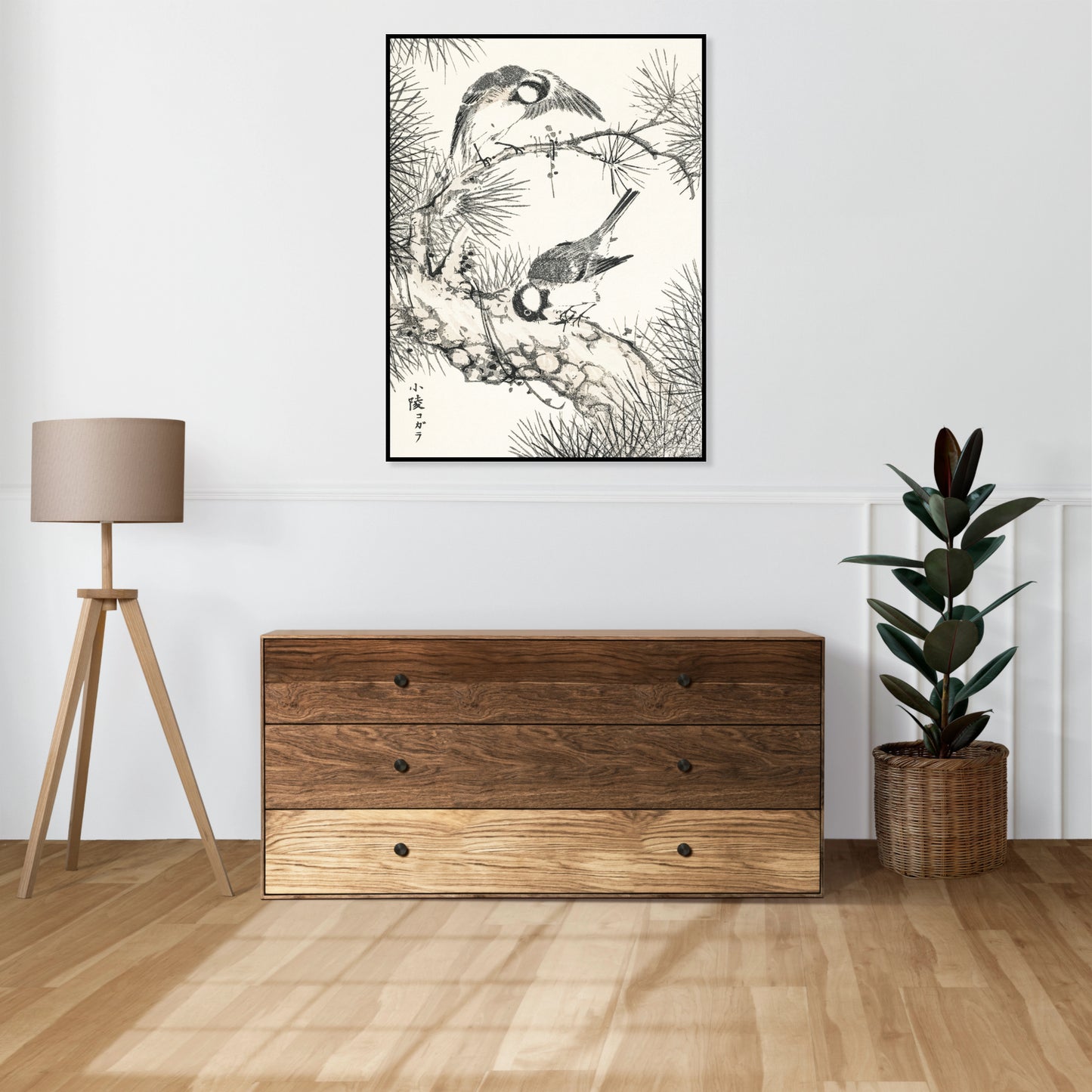 Plakat  Willow Tit, Kashu Japoński Vintage do Salonu
