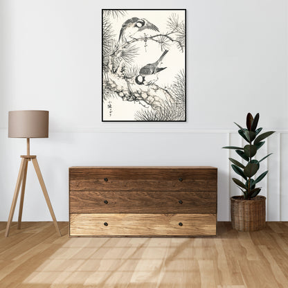 Plakat  Willow Tit, Kashu Japoński Vintage do Salonu