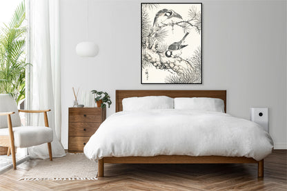 Plakat  Willow Tit, Kashu Japoński Vintage do Salonu