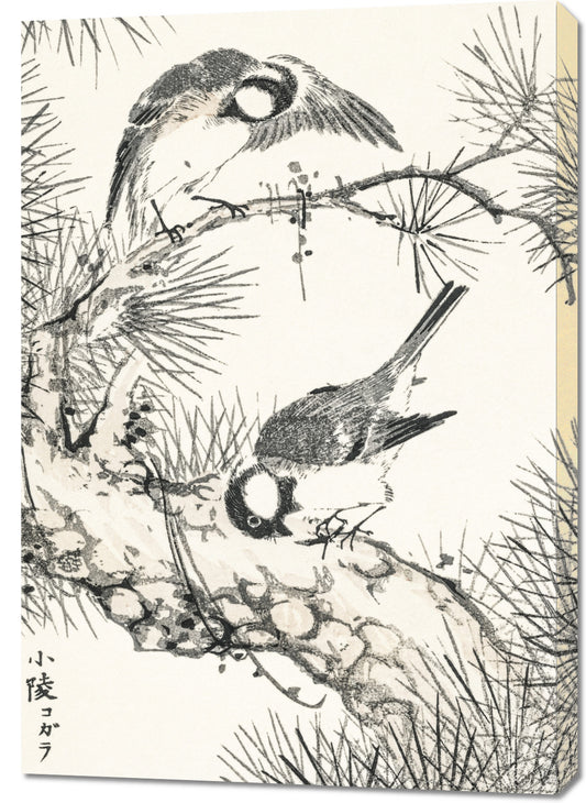 Obraz  Willow Tit, Kashu Japoński Vintage do Salonu