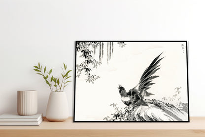 Plakat  Magpie, Kashu Japoński Vintage do Salonu