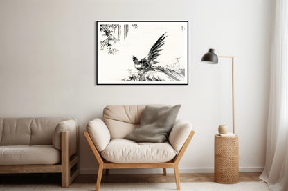 Plakat  Magpie, Kashu Japoński Vintage do Salonu