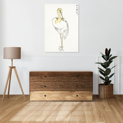Obraz   Great White Egret, Kashu Japoński Vintage