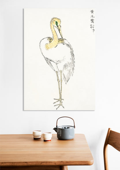Obraz   Great White Egret, Kashu Japoński Vintage