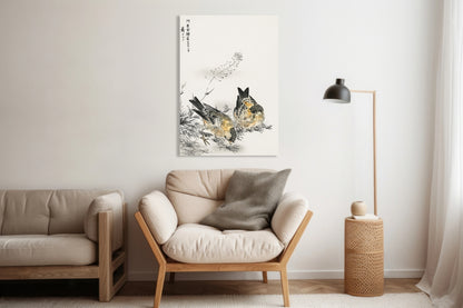 Obraz   Greenfinch, Kashu Japoński Vintage do Salonu