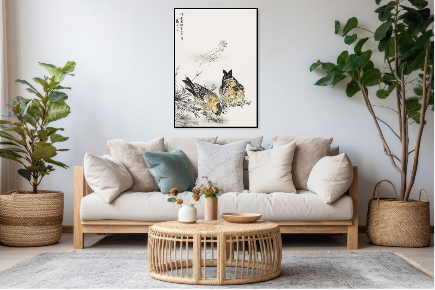Plakat   Greenfinch, Kashu Japoński Vintage do Salonu