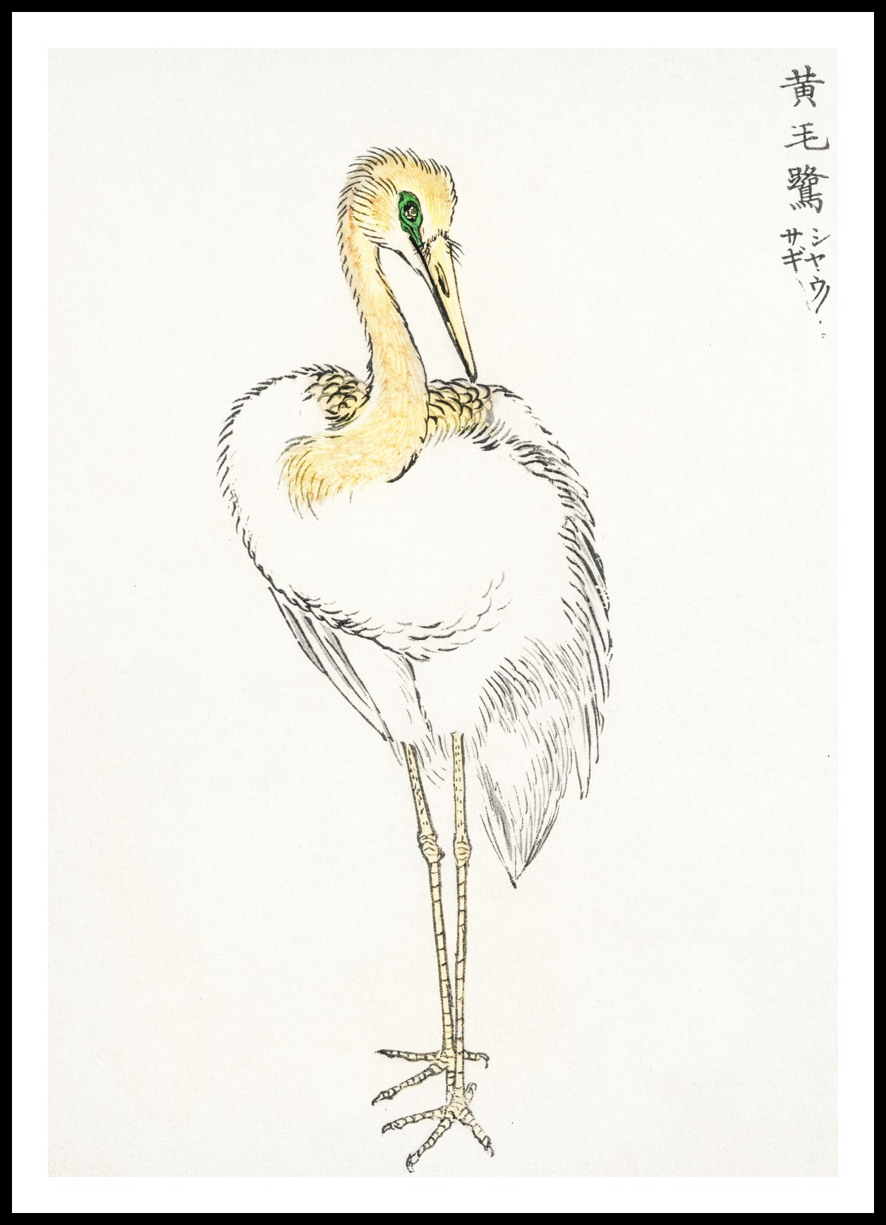 Plakat   Great White Egret, Kashu Japoński Vintage
