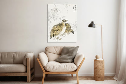 Obraz  Quail, Kashu Japoński Vintage do Salonu