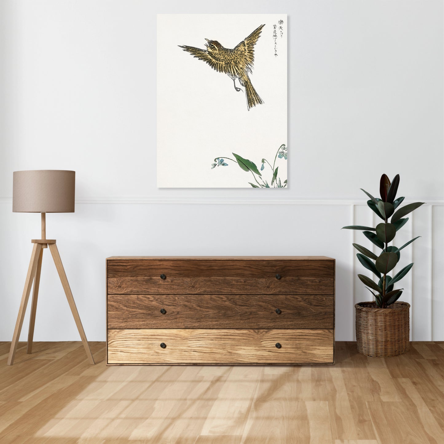 Obraz   Water-Pipit, Kashu Japoński Vintage do Salonu