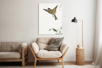 Obraz   Water-Pipit, Kashu Japoński Vintage do Salonu