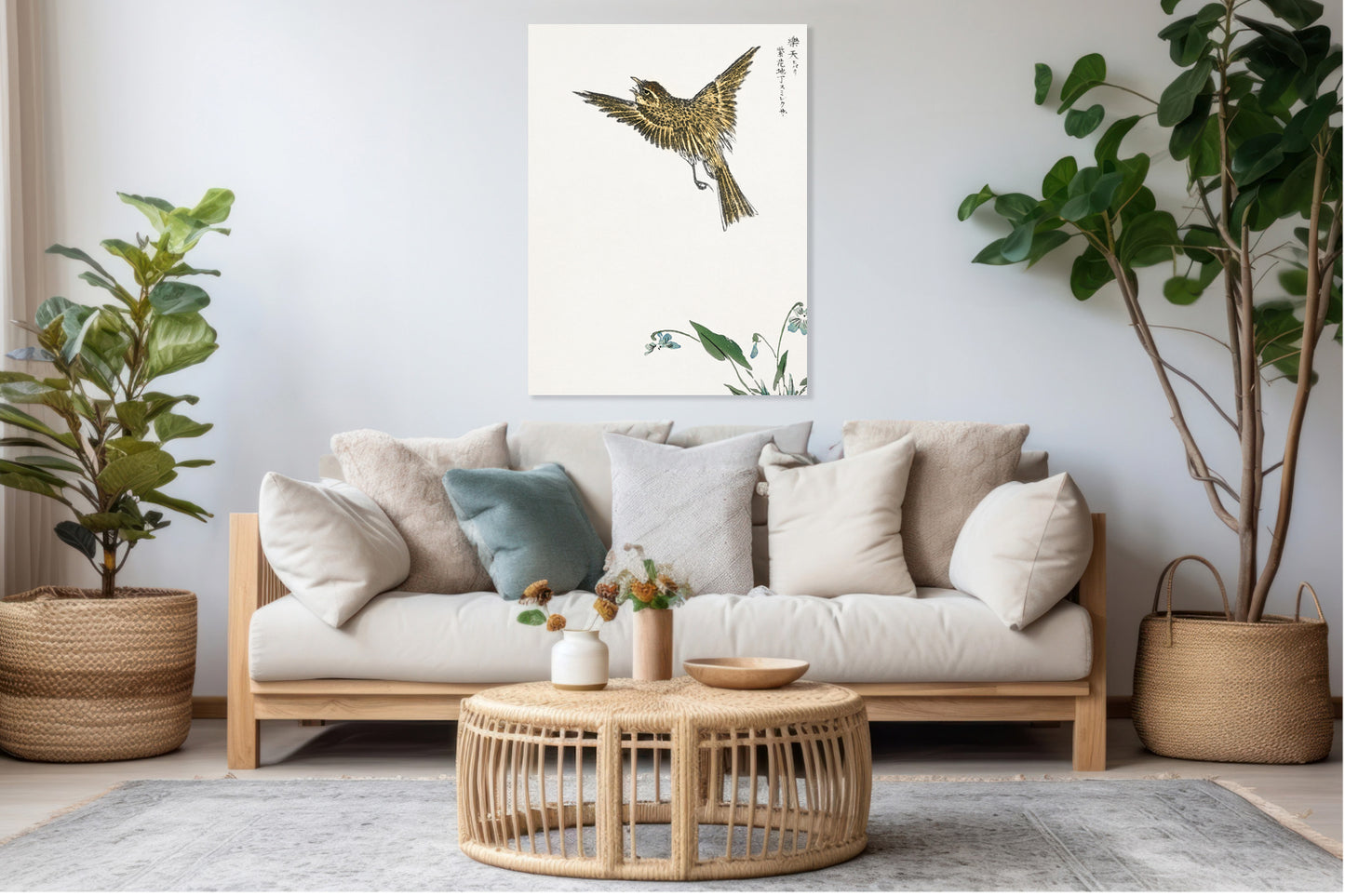 Obraz   Water-Pipit, Kashu Japoński Vintage do Salonu