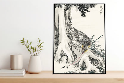 Plakat   Great Tit 2, Kashu Japoński Vintage do Salonu