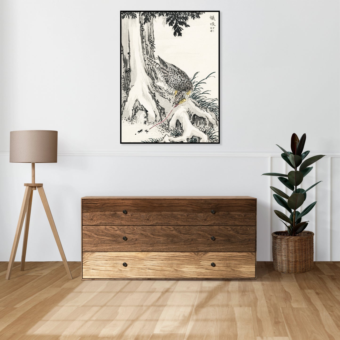 Plakat   Great Tit 2, Kashu Japoński Vintage do Salonu
