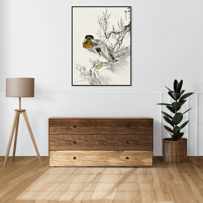 Plakat  Mallard and Willow, Kashu Japoński Vintage