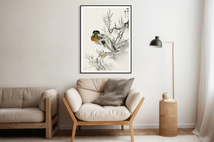Plakat  Mallard and Willow, Kashu Japoński Vintage