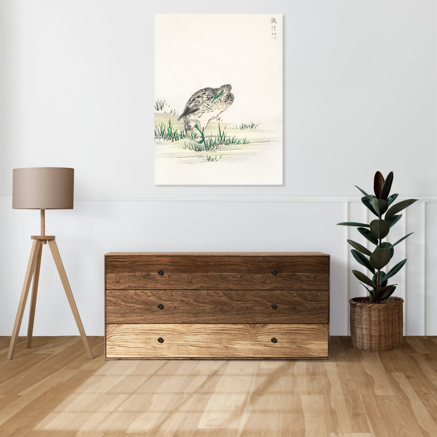 Obraz   Little Bittern, Kashu Japoński Vintage do Salonu