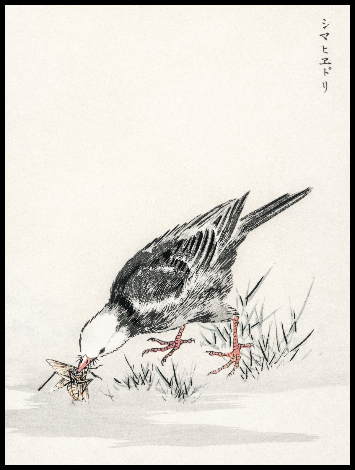 Plakat  Bulbul, Kashu Japoński Vintage do Salonu