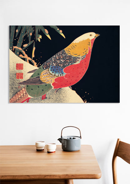 Obraz  Golden Pheasant, Jakuchu Japoński Vintage