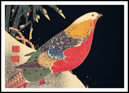 Plakat  Golden Pheasant, Jakuchu Japoński Vintage