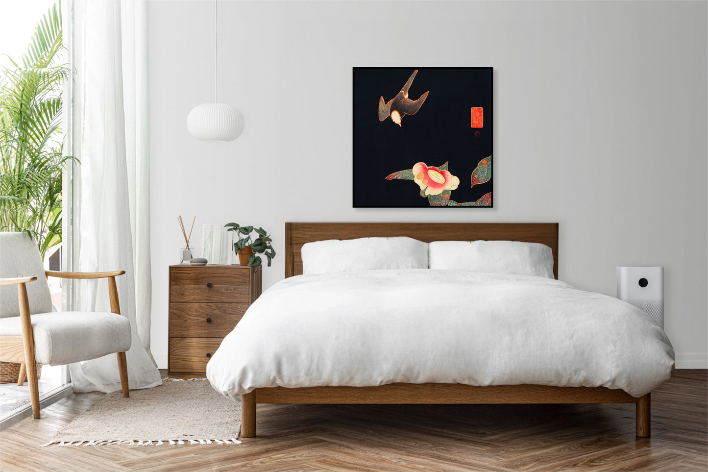 Plakat  Swallow and Camellia, Jakuchu Japoński Vintage
