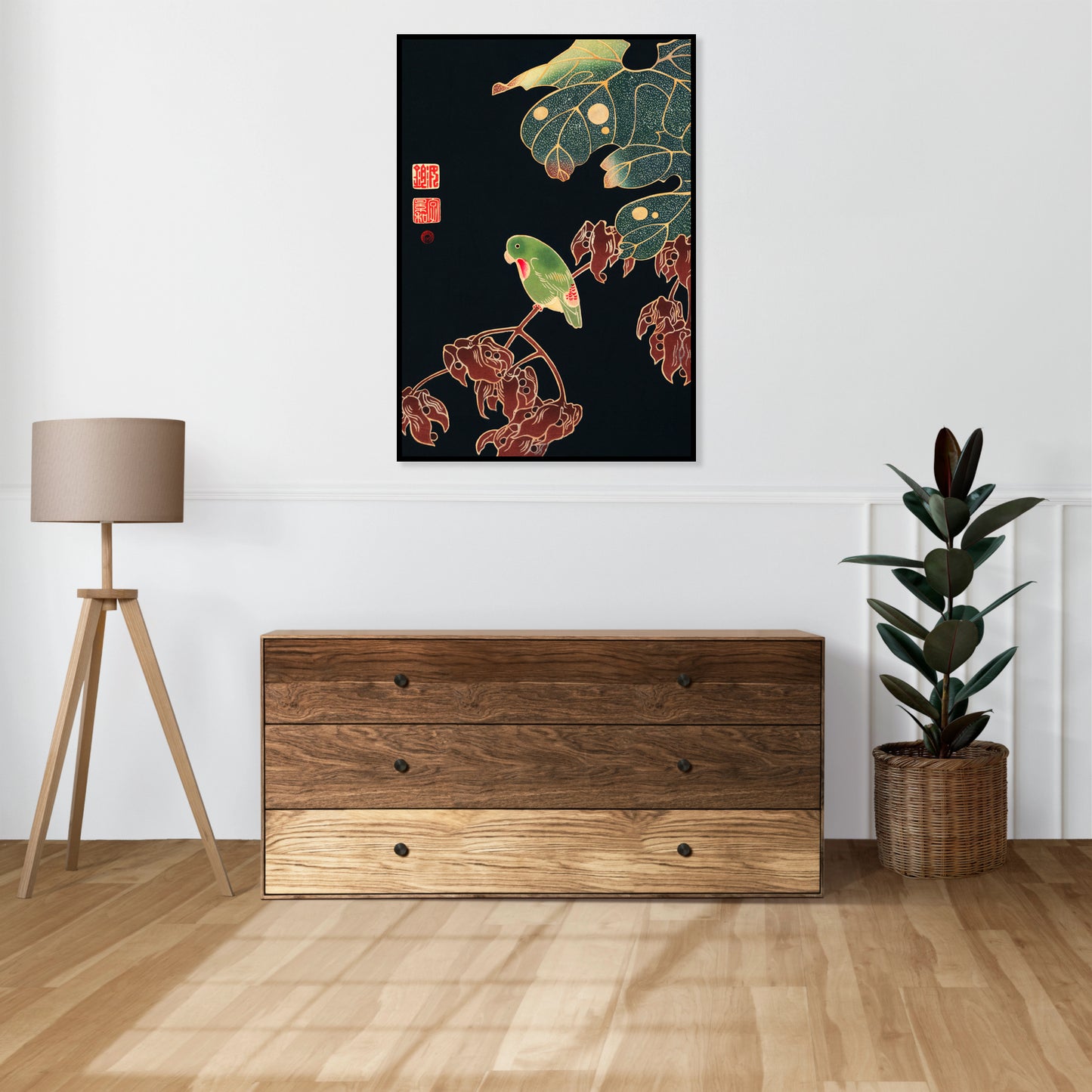 Plakat  The Paroquet, Jakuchu Japoński Vintage