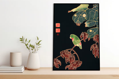 Plakat  The Paroquet, Jakuchu Japoński Vintage