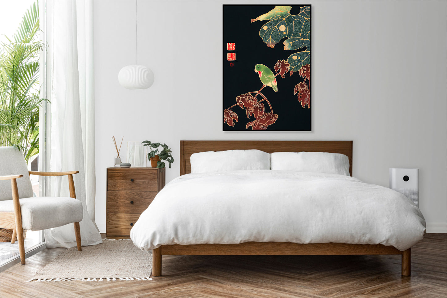 Plakat  The Paroquet, Jakuchu Japoński Vintage