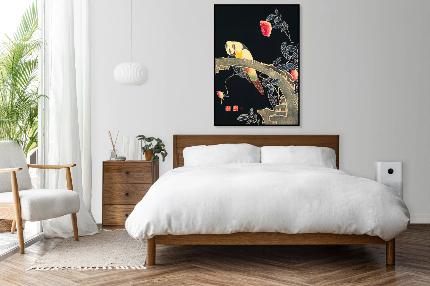 Plakat  Parrot on the Branch, Jakuchu Japoński Vintage
