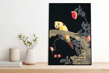 Plakat  Parrot on the Branch, Jakuchu Japoński Vintage