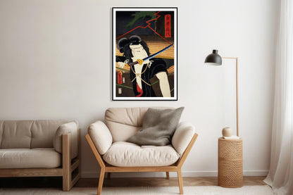 Plakat  Aktor 3, Kunichika Japoński Vintage do Salonu