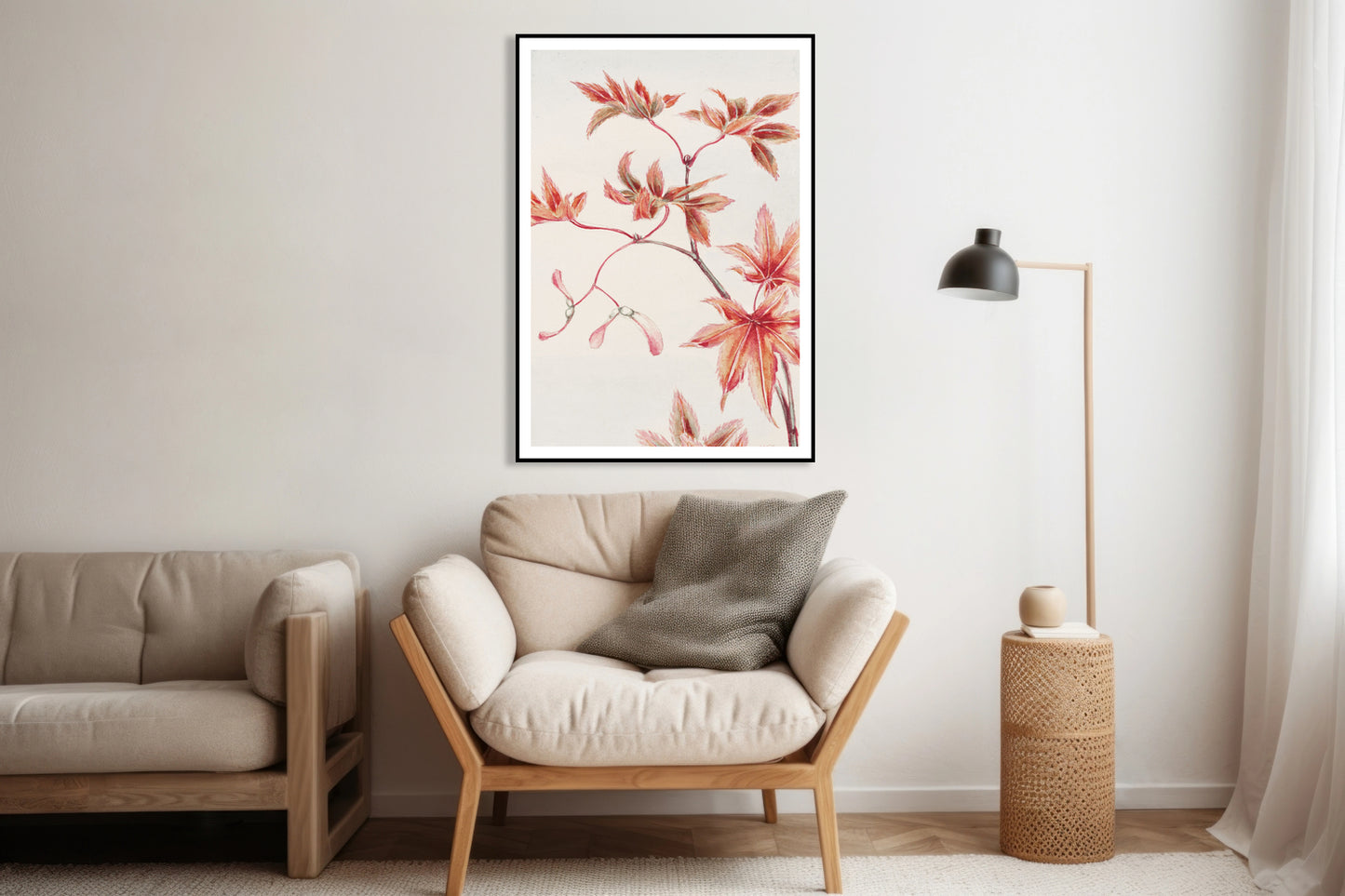 Plakat  Branch of Momiji, Morikaga Japoński Vintage