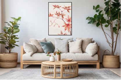 Plakat  Branch of Momiji, Morikaga Japoński Vintage