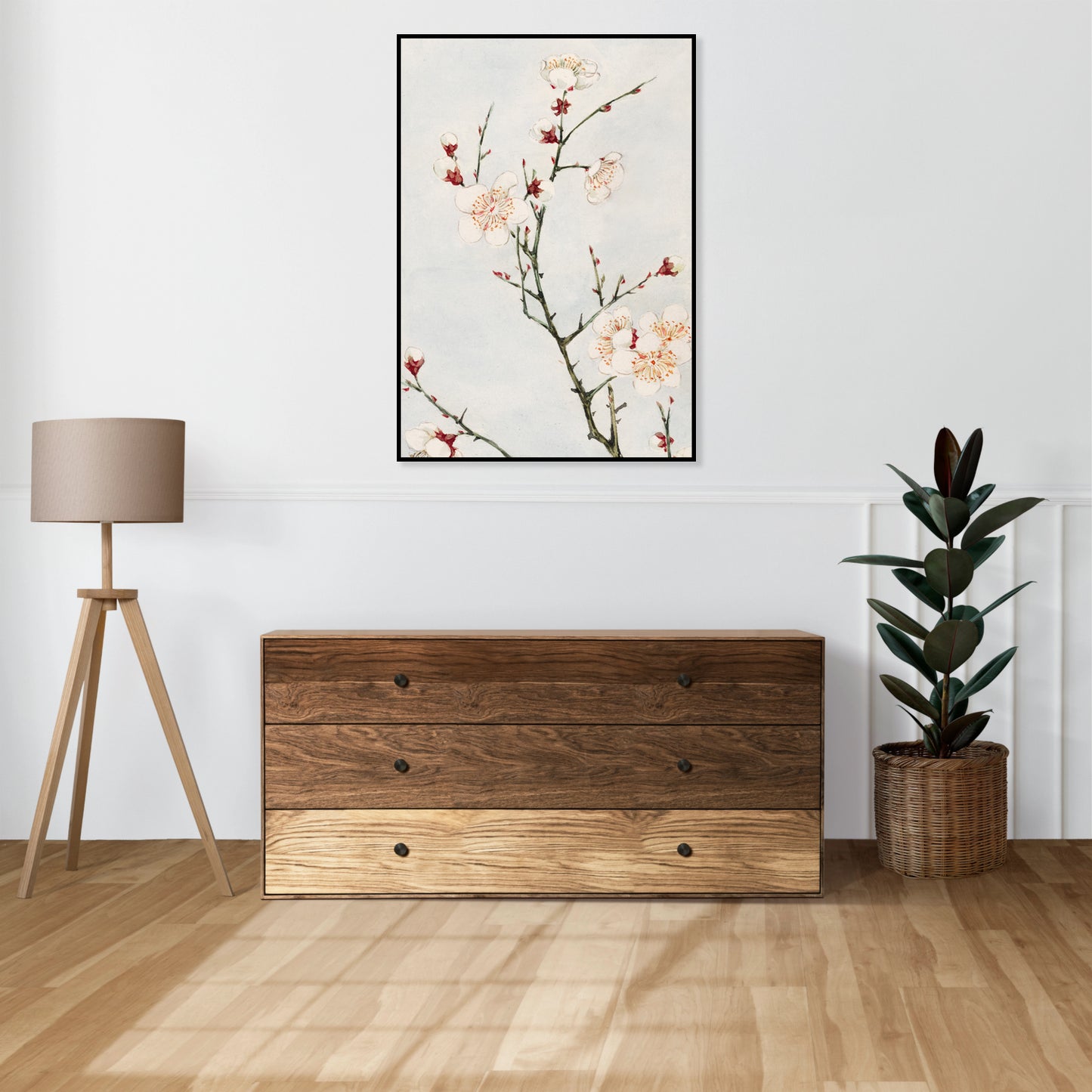 Plakat  Plum Branches, Morikaga Japoński Vintage