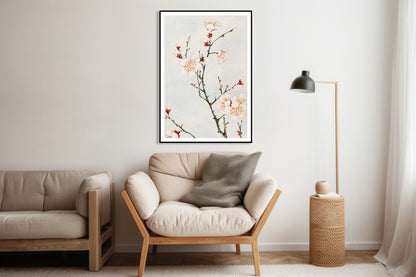 Plakat  Plum Branches, Morikaga Japoński Vintage