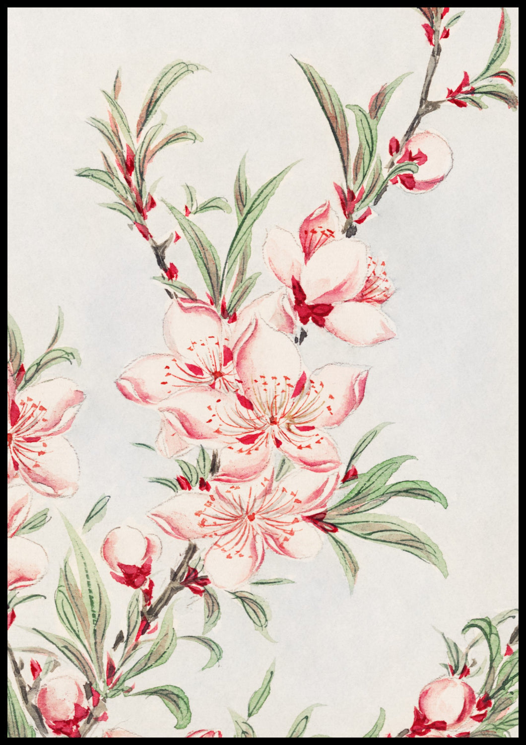 Plakat  Peach Tree, Morikaga Japoński Vintage