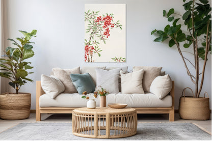 Obraz  Nandina Bush, Morikaga Japoński Vintage do Salonu