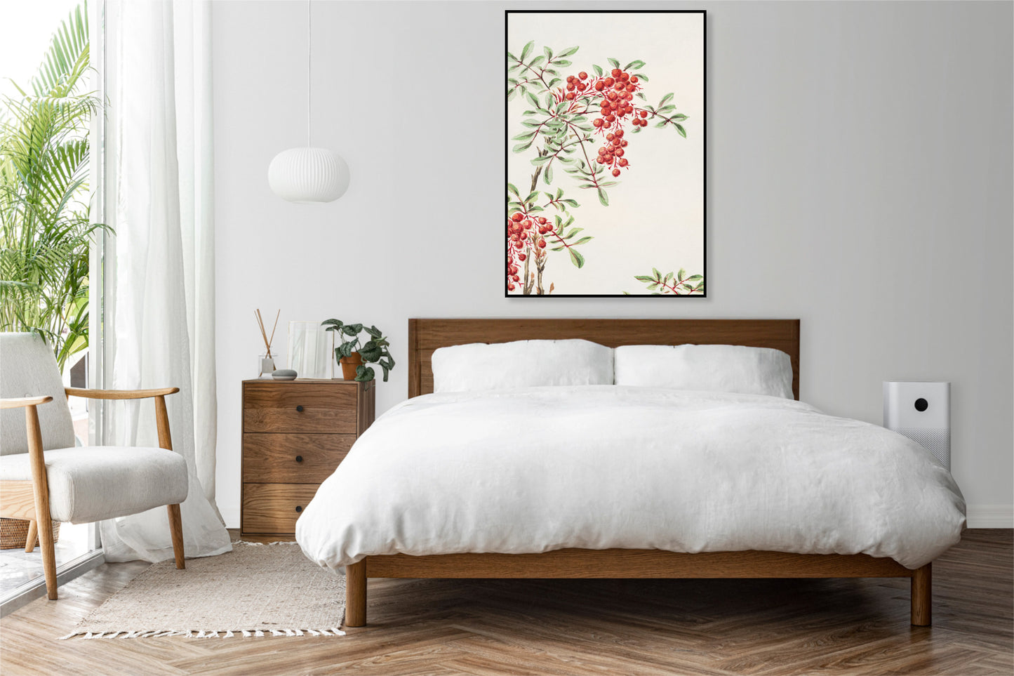 Plakat  Nandina Bush, Morikaga Japoński Vintage do Salonu