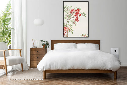 Plakat  Nandina Bush, Morikaga Japoński Vintage do Salonu