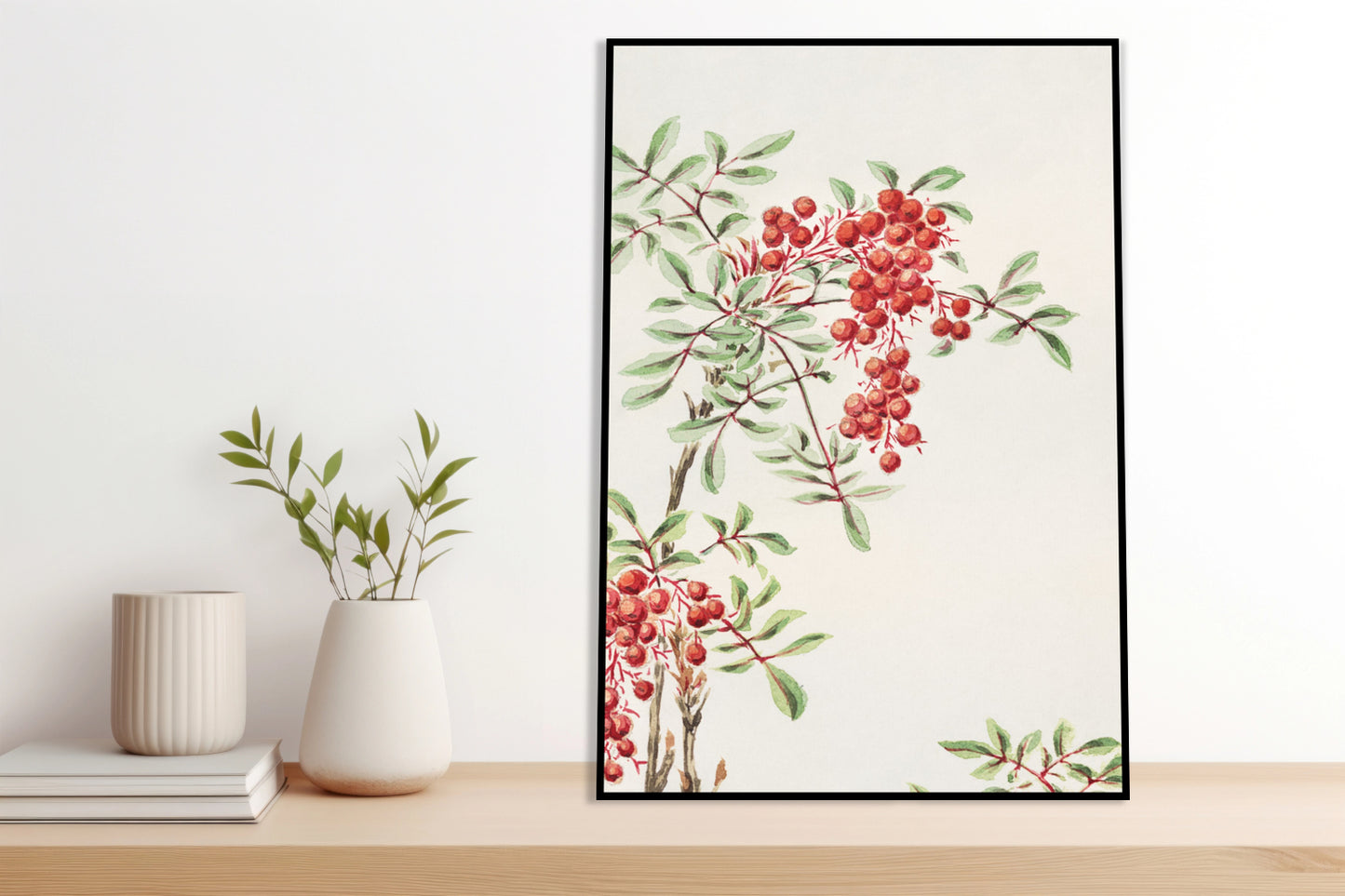 Plakat  Nandina Bush, Morikaga Japoński Vintage do Salonu